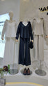 Deep V-Neck Collar Down Pullover with Trousers Sets